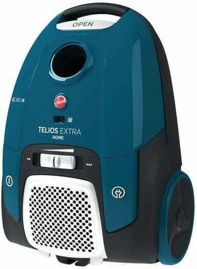 Hoover TXL10HM Telios Extra stofzuiger met zak, krachtig, borstels voor alle vloeren en speciaal voor parket, variabel vermogen, stil 69 dBA, 3,5 l XL, 700 W, accessoires aan boord, blauw